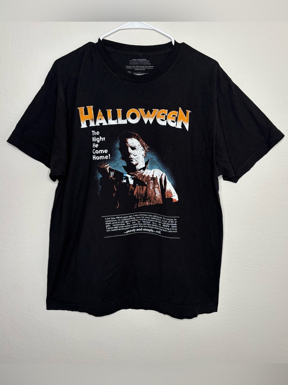 Halloween Michael Myers Black Retro Slasher
Horror Black T-Shirt Large